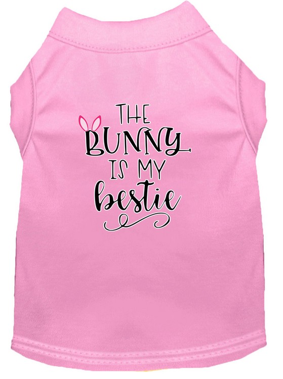 Bunny is my Bestie Screen Print Dog Shirt Light Pink XXXL